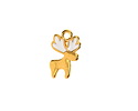 24K Gold (plated) White Enamel Reindeer Pendant 10x16mm