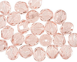 Czech Glass Rosaline Fire Polished Round 8mm