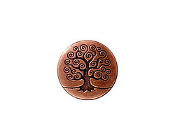 TierraCast Antique Copper (plated) Tree of Life Button 15mm