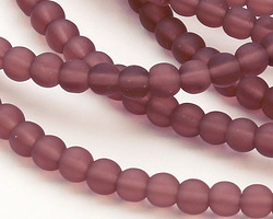 Medium Amethyst Beach-Style Glass Round 4mm