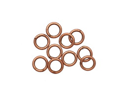 Antique Copper (plated) Soldered Jump Ring 6mm, 18 gauge