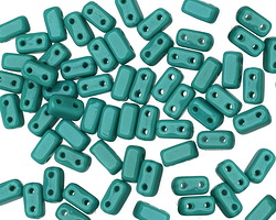 CzechMates Glass Persian Turquoise 2-Hole Brick 3x6mm