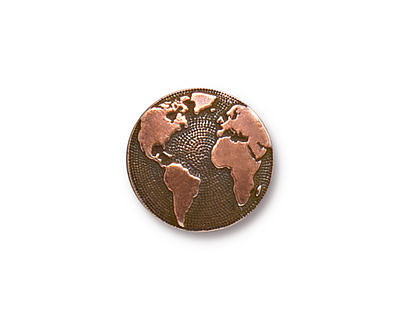 TierraCast Antique Copper (plated) Earth Button 16mm