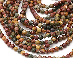Red Creek Jasper Faceted Round 4mm