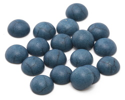 Matte Deep Turquoise Resin Round Cabochon 8mm