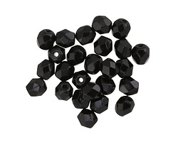 Czech Glass Jet Fire Polished Round 5mm