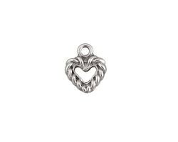 Mykonos Antique Silver (plated) Heart Charm 11x13mm
