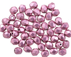 Czech Glass ColorTrends: Sueded Gold Orchid Fire Polished Round 4mm