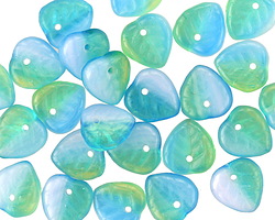 Czech Glass Beachglass Mix Leaf Drop 9mm