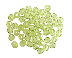 Czech Glass Spring Green Fire Polished Round 4mm