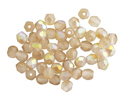 Czech Glass Matte Crystal AB w/ Champagne Luster Fire Polished Round 4mm