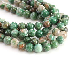 Verdite w/ Quartz Round 10mm