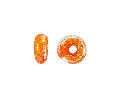 Unicorne Beads Glass Orange Burst Donut 4-6x9-11mm