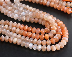 Moonstone (Multi-Ombré) Faceted Rondelle 4x6mm