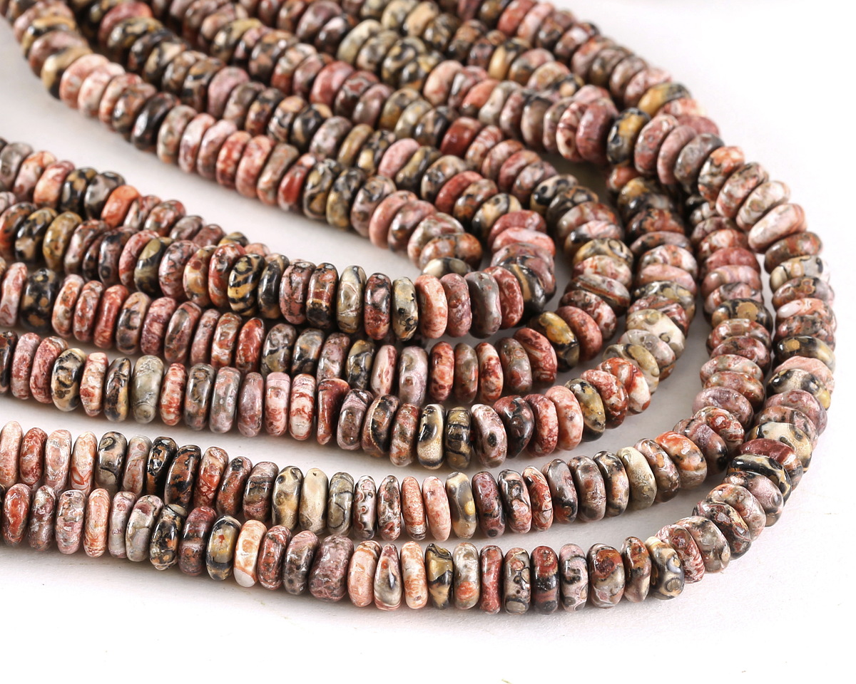 Leopardskin Jasper Spacer Rondelle 2x6mm