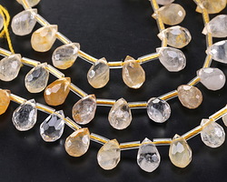Citrine Faceted Teardrop 6x9mm