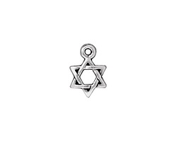 TierraCast Antique Silver (plated) Star of David Charm 8x12mm