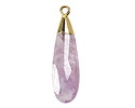 Lavender Amethyst Faceted Puff Teardrop Focal w/ Gold Finish 9x28mm