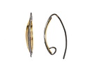 Nina Designs Sterling Silver Black Finish Earring Hook w/ Bronze Long Almond Shape 12x23mm
