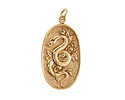 Nina Designs Bronze Flower and Snake Pendant 15x30mm