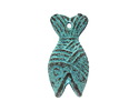 Mykonos Copper (plated) Patina Large Fish Focal 27x14mm