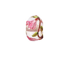 Grace Lampwork Blushing Magnolia Rondelle 10x16mm