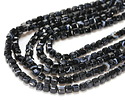 Black Sardonyx Faceted Cube 4mm