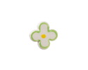 Green Rimmed w/ Yellow Dot Porcelain Flower 15mm