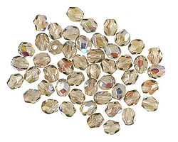 Czech Glass Black Diamond AB Fire Polished Round 3mm