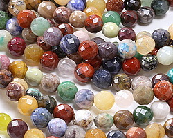 Earth Tones Gemstone Mix Faceted Round 8mm