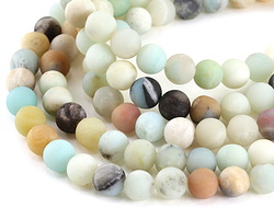 Black Gold Amazonite (matte) Round 8-8.5mm
