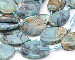 Aqua Terra Agate Twisted Oval 35x25mm