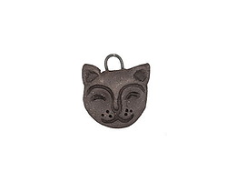 Gaea Ceramic Black Cat Charm 17x19mm