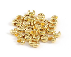 Gold (plated) Crimp Cover 4mm (200 pieces)