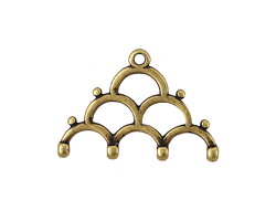 Cymbal Lakos IV Antique Brass (plated) Ending for 8/0 Round Seed Beads 27x18mm