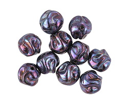 Czech Glass Iris Purple Twisted Round 8mm