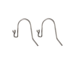 Antique Silver (plated) Earwire w/ Ball 12x17mm