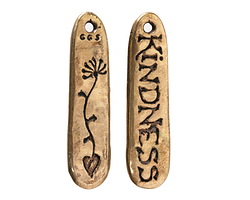 Green Girl Bronze Kindness Dangle Pendant 9x34mm