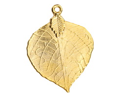 Mykonos Gold (plated) Bodhi Tree Leaf Focal 35x45mm