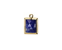 Lapis w/ Gold Finish Faceted Rectangle Focal 10x15mm