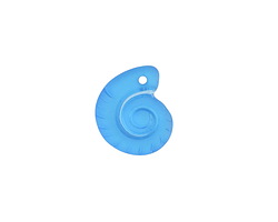 Pacific Blue Beach-Style Glass Ammonite Pendant 15x18mm