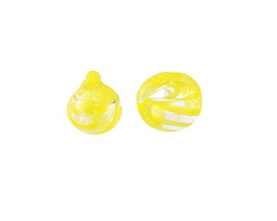 Unicorne Beads Glass Lemon Ice Teardrop 9-10mm