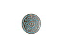 Patina Blue Copper (plated) Scrolling Daisy Button 15mm