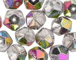 Czech Glass Crystal w/ Antique Vitrail English Cut Bead 11mm