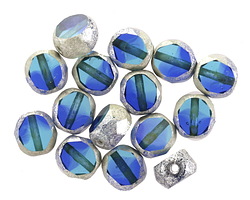 Czech Glass Mykonos w/ Silver Faceted Table Cut Oval 8x7mm