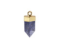 Dumortierite Point w/ Gold Finish 8x16mm