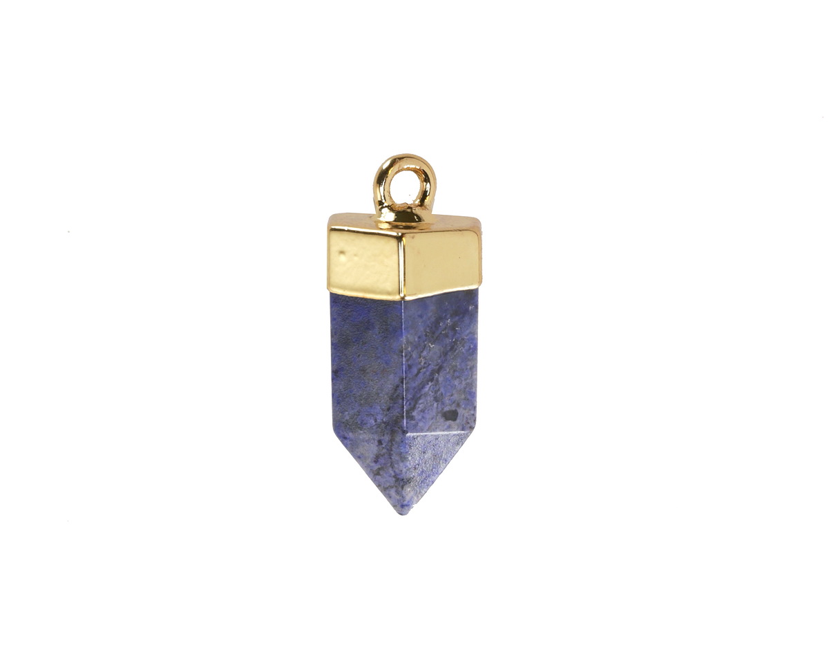 Dumortierite Point w/ Gold Finish 8x16mm