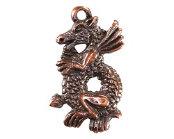 Mykonos Antique Copper (plated) Scaled Dragon Focal 19x33mm