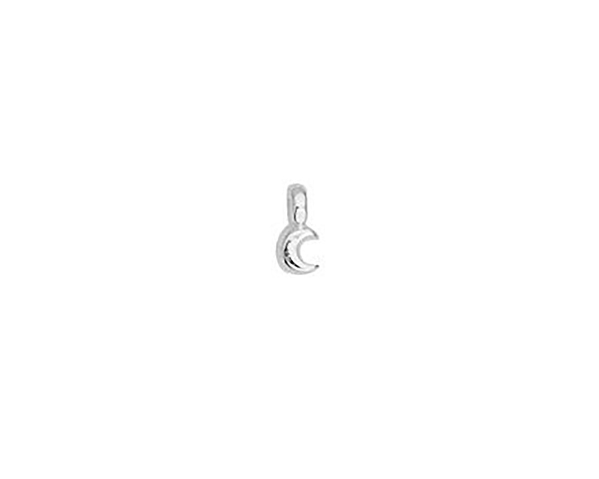 Antique Silver (plated) Tiny Crescent Moon Focal 3x7mm
