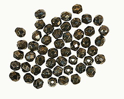 Czech Glass Jet Bronze Picasso Fire Polished Round 4mm